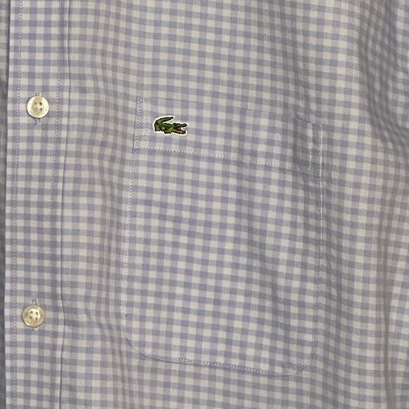 Lacoste Slim‎ Fit Men’s Gingham Button Up 46 XXL - Picture 2 of 13